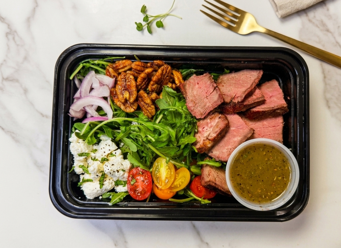 Balsamic Steak Salad w/ Candied Pecans